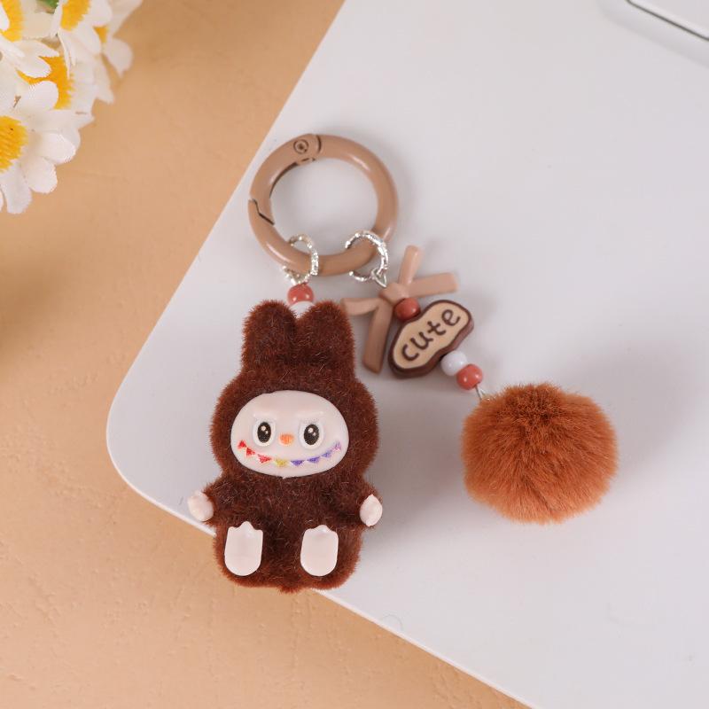 Flocking Mini Cartoon Couple Girlfriend Keychain Vinyl Super Cute Toy Pendant Cute Pendant Bag Accessories