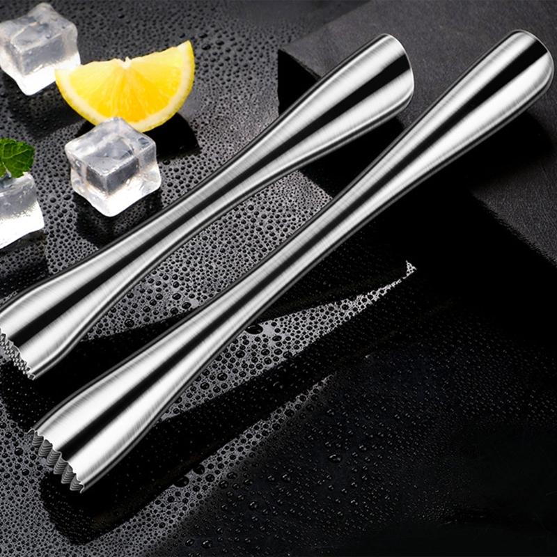Fruit Crusher Stainless Steel Cocktail Muddler Drink Muddler Professional Bartender Tool for Old Fashioned & Cocktail