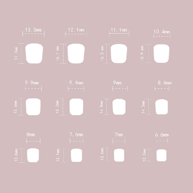 Valentine's Day Press On Nail Short Square False Nail Winter Nail with Heart Designs Stick On Nail Artificial Nail 24Pcs
