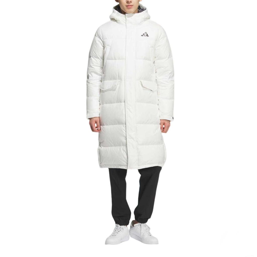 adidas LONG DOWN Jackets Unisex White Hooded Moderate KF4396