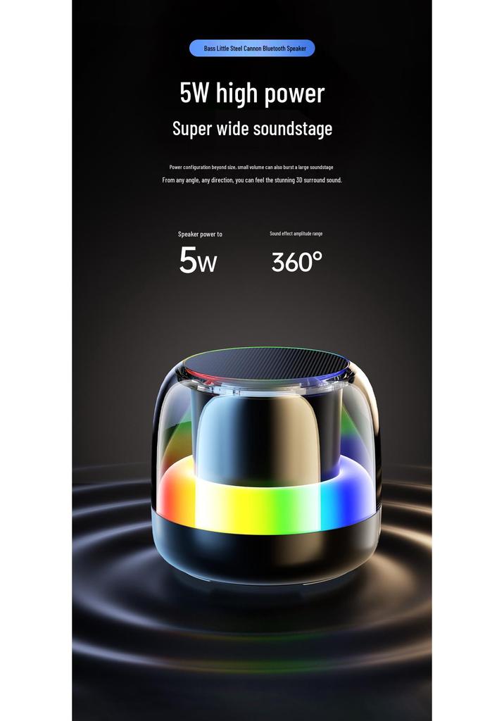 RGB Bluetooth Speaker: Portable Wireless Outdoor Cycling Mini Speaker with Heavy Bass