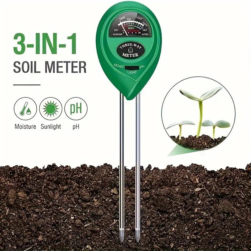 1pc, Soil Tester, 3-in-1 Plant Moisture Meter Light And PH Tester For Home, Garden, Lawn, Farm, Indoor And Outdoor Use, Promote