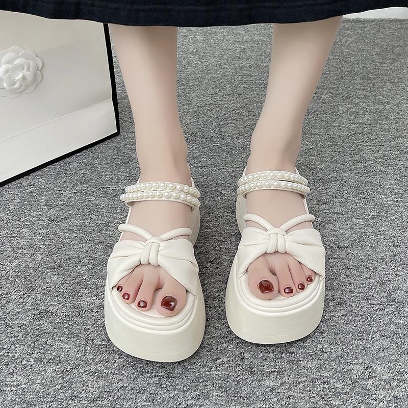 Fashion 8CM Heels Wedge Slides Sandals Women Casual Outdoor Slippers Female Summer Non Slip Beach Slippers Walking Chunky Shoes Woman
