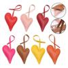 1Pcs Love Car Keyring Multi-Color Pu Leather Irregular Heart Keychain Cartoon  Bag Pendant Backpack Ornament