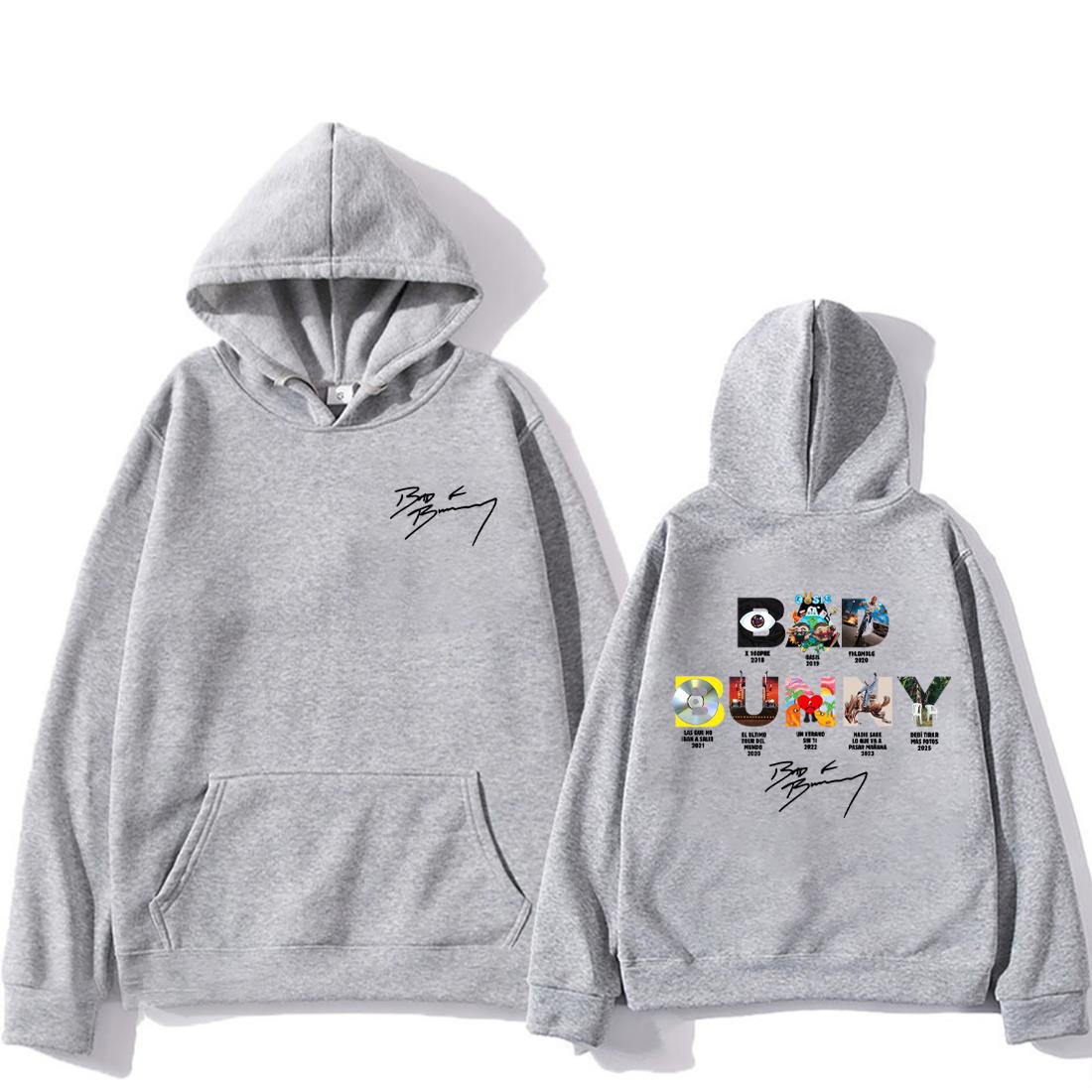 

Bad bunny Album Tour Graphics Hoodie Men Women s vintage Sweatshirts Long sleeve Fleece Fashion streetwear clothes 3XL