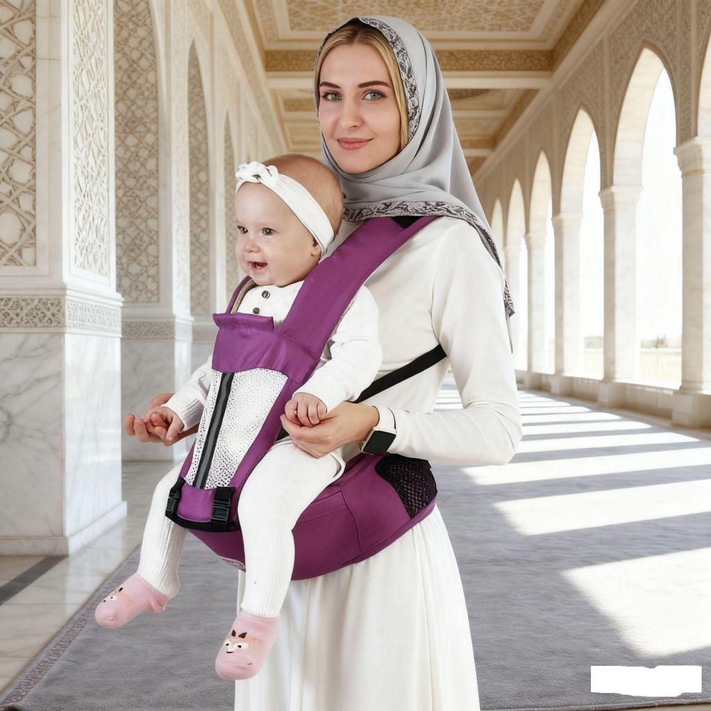 Four Seasons Double Shoulder Breathable Baby Carrier with Waist Stool