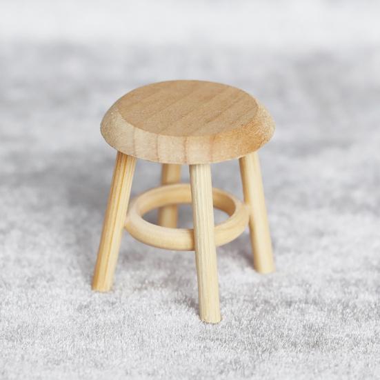 Sturdy 1:12 Miniature Dollhouse Durable Smooth Surface Handmade Chair Stool