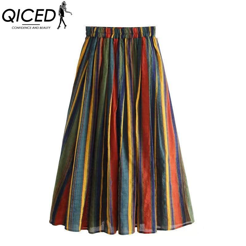 

QICED Женская Модная Повседневная Летняя Весенняя Юбка XXXL разноцветный