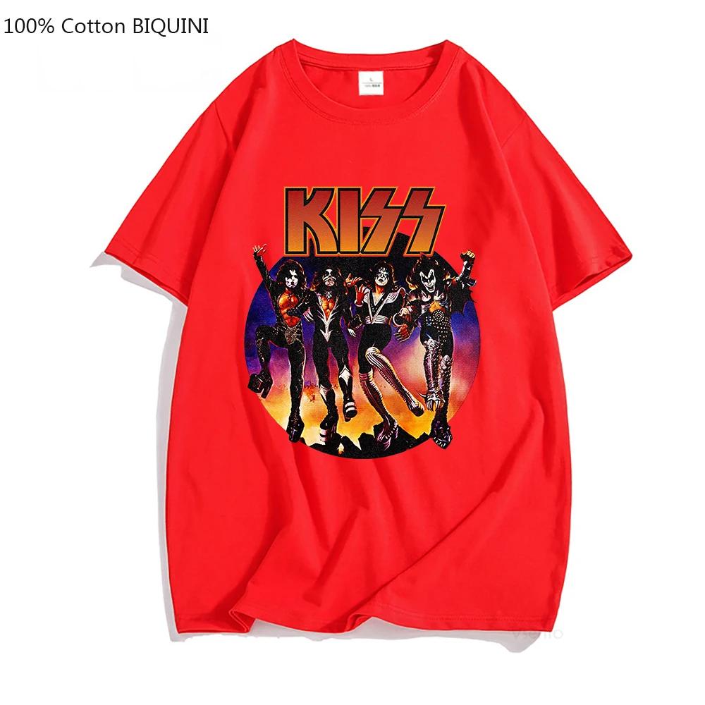 Rock Band Kiss T Shirt Men_Women Fashion Cotton T-Shirt Hip Hop Heavy Metal Tops Tees Boy_Girl Clothing Print Camiseta Punk