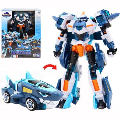 Juguetes Robot de Transformación de Alta Calidad Dos Modos Mini Force Wild Power Figuras de Acción MiniForce X Coche Transformable León/Tiburón