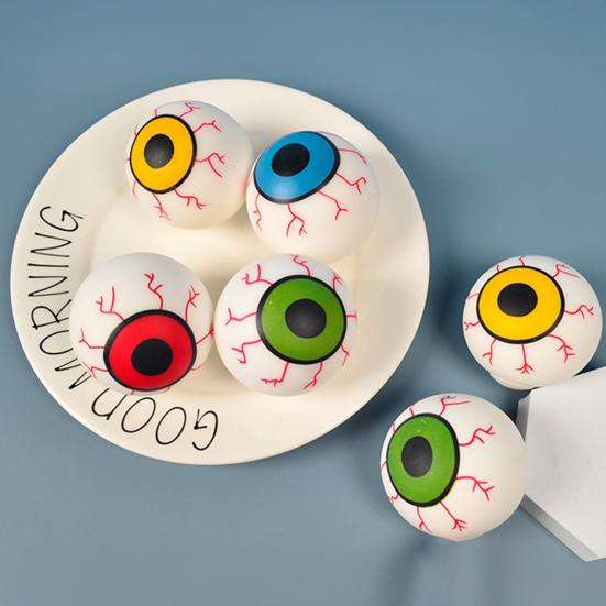 Halloween Augapfel Quetschspielzeug Realistischer TPR Stressabbau Ball Knebel Scherz Fidget für Kinder Erwachsene Tragbares Dekompressions-Gadget für Angst Partygeschenke