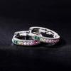 Rainbow Color Stone Huggie Hoop Earrings for Women Trendy Daily Jewelry
