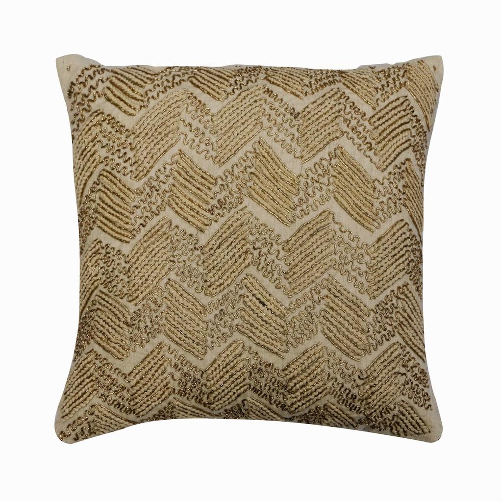 The HomeCentric Toss Pillow Covers Decorative Beige Pillow Cover Linen Embroidery Throw Pillow Covers Chevron Contemporary Style Easter - Twin Chevron