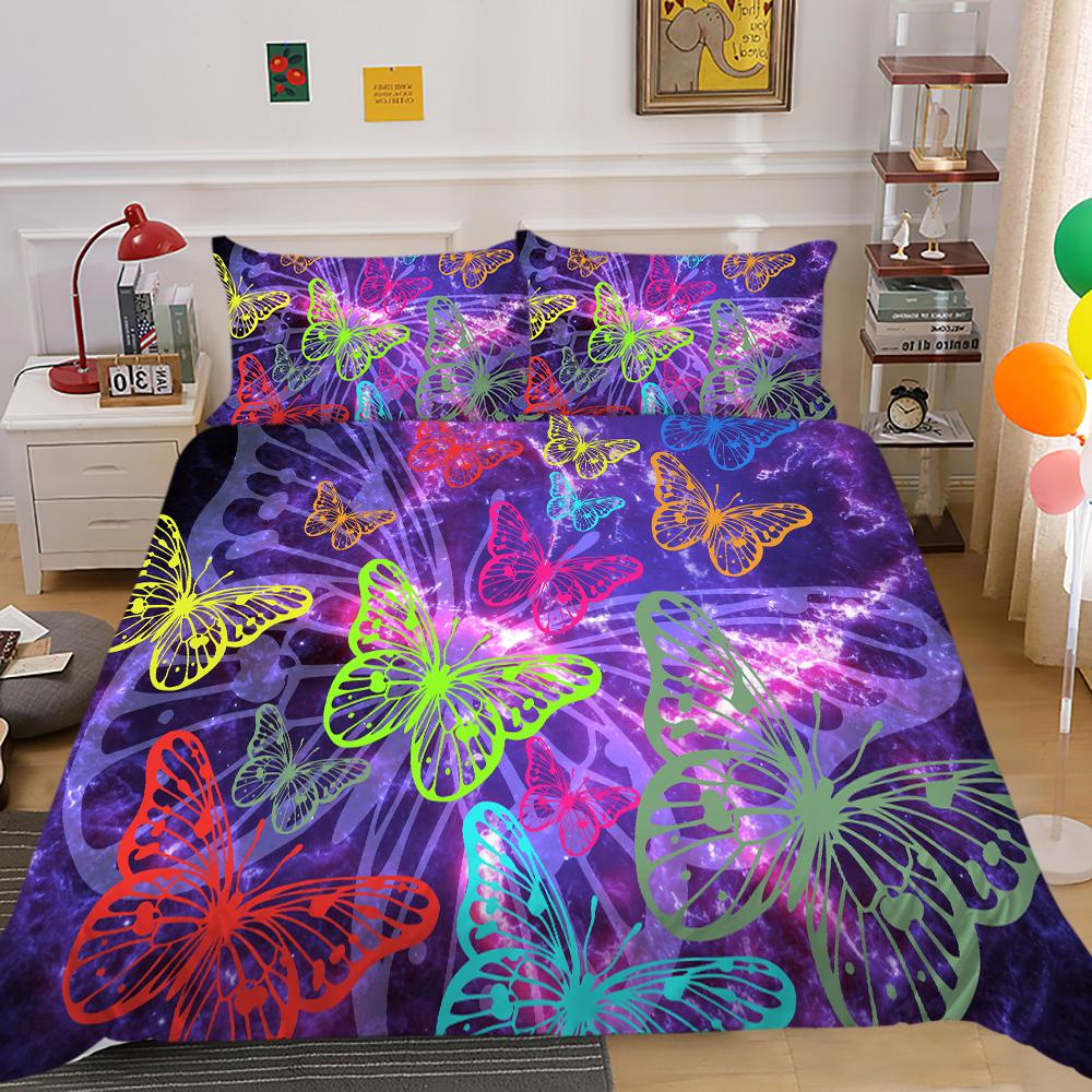 3D Printing Bedding Single Double Bed Full Size Pillowcase and Quilt Cover 2/3 Pieces of Microfiber Insect Printing Comfortable Home Decoration