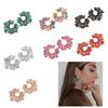 Unique Crystal Sunflower Earrings for Women Large Circle Flower Shape Accessory