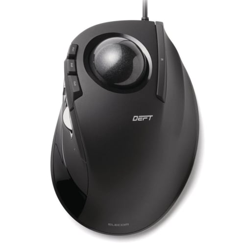 Elecom USB Mouse Wired Trackball for Index Finger 8 Buttons Black M-DT2URBK