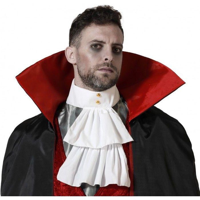 Jabot tissu - ATOSA - Blanc - Accessoire déguisement homme - 1 pièce - Chic élégant