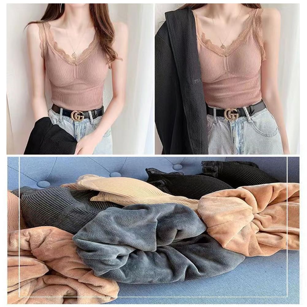 KEWJYUE and Cold Simple Detachable and Stylish for Winter Layering Fleece-Lined Camisole, Warm, Cute, Comfortable, Protection, Fashionable, Stretchy,