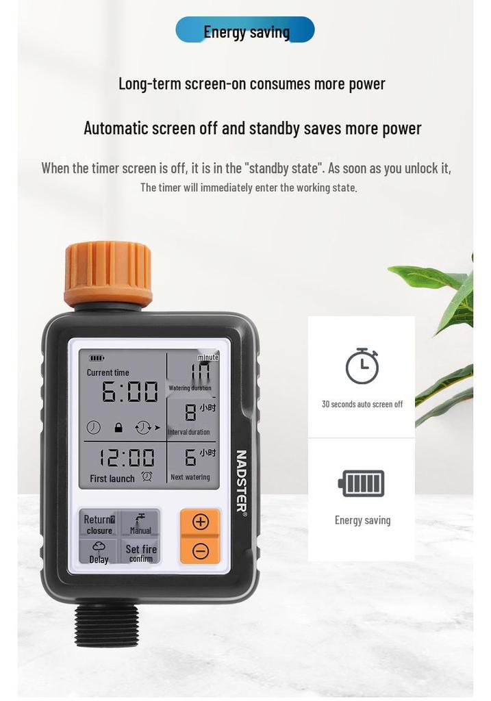 Smart Garden Sprinkler: Timed Irrigation System with Large Screen Controller for Automatic Flower Watering