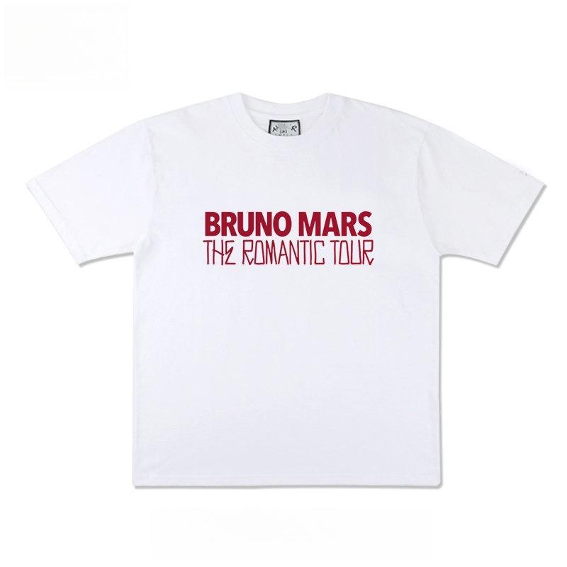 

2026 New Bruno Mars Concert The Romantic Tour Printed Tshirt Mens and Womens Shortsleeved Tshirt Mens Top L