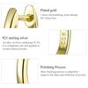 BAMOER Authentic 925 Sterling Silver & Plated Gold Simple Ear Clip Earring Original Brand Design