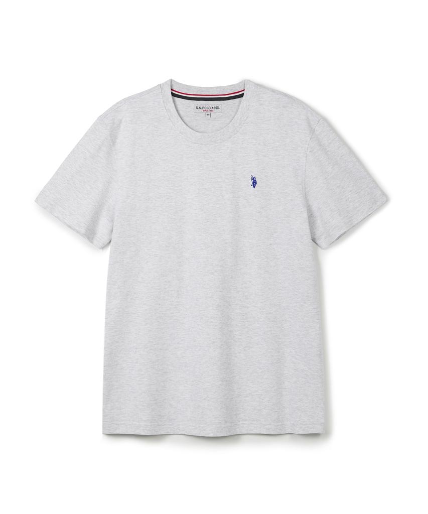 USPOLOASSN Cotton Short Sleeve Round Neck T-Shirt_Light Gray