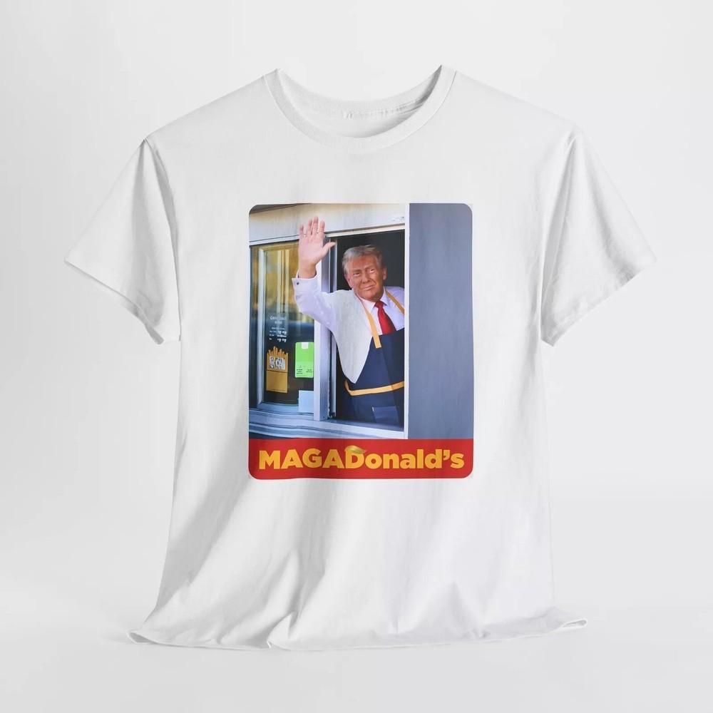MAGADonald s Trump 2024 Unisex Shirt, Trendy Trump Fastfood Shirt Unisex T-Shirt S
