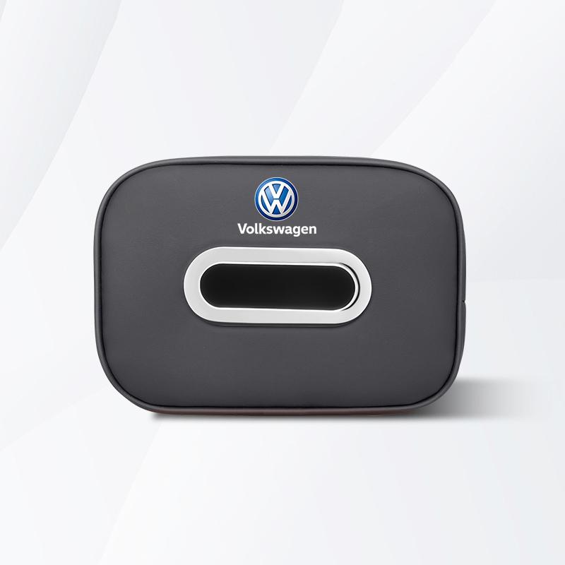 W151Car Tissue Box Car Interior Accessories For Volkswagen Golf Passat B6 Amarok T5 Tiguan Leather Tissue Storage Bag Kleenex Case
