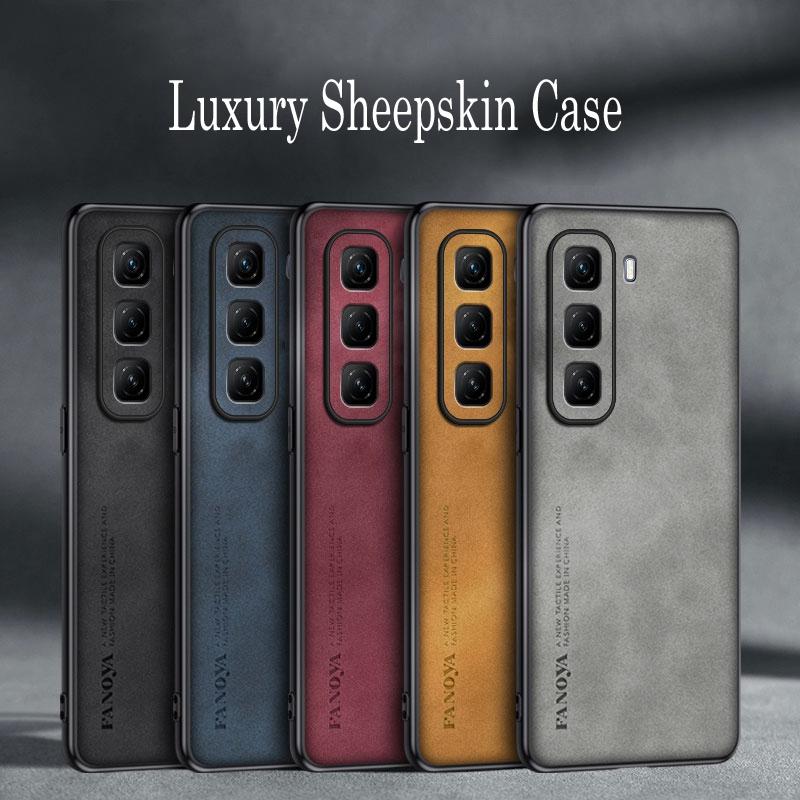 Luxury Sheepskin Leather Shockproof Silicone Case For Infinix Hot 50 40 Hot50 Hot40 Pro Plus 50i 40i HOT50I 4G Phone Case Cover