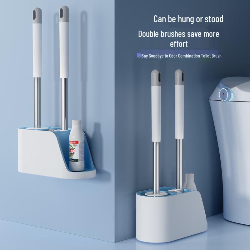 Xihe 3-in-1 Wall-Mounted Toilet Brush with Storage