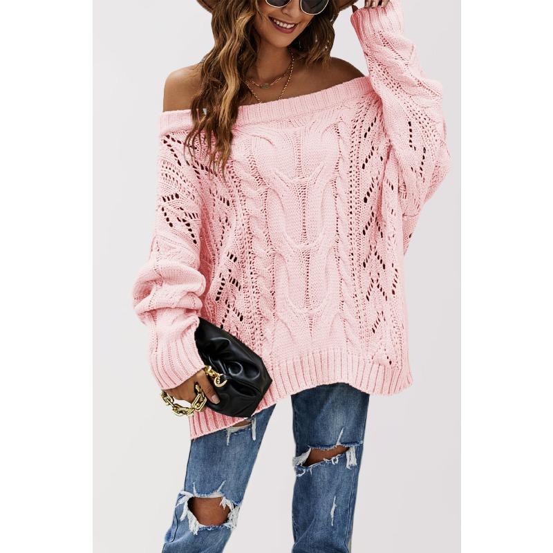 YYFS Women's Fashion Casual Fall Winter Love Letter Print Long Sleeve One Shoulder Tops Women's Clothing Woolen Knitwear Sweaters