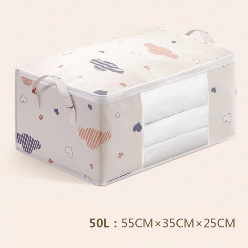 Storage Bag Clothes Blanket Quilt Sweater Foldable Organizer Box Durable Cartoon Print Winter Clothes Cabinet