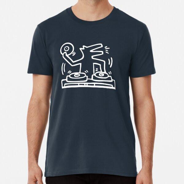 DJ DOG KIETH ANIMAL HARING WHITE T-Shirt S-5XL Best T-Shirt