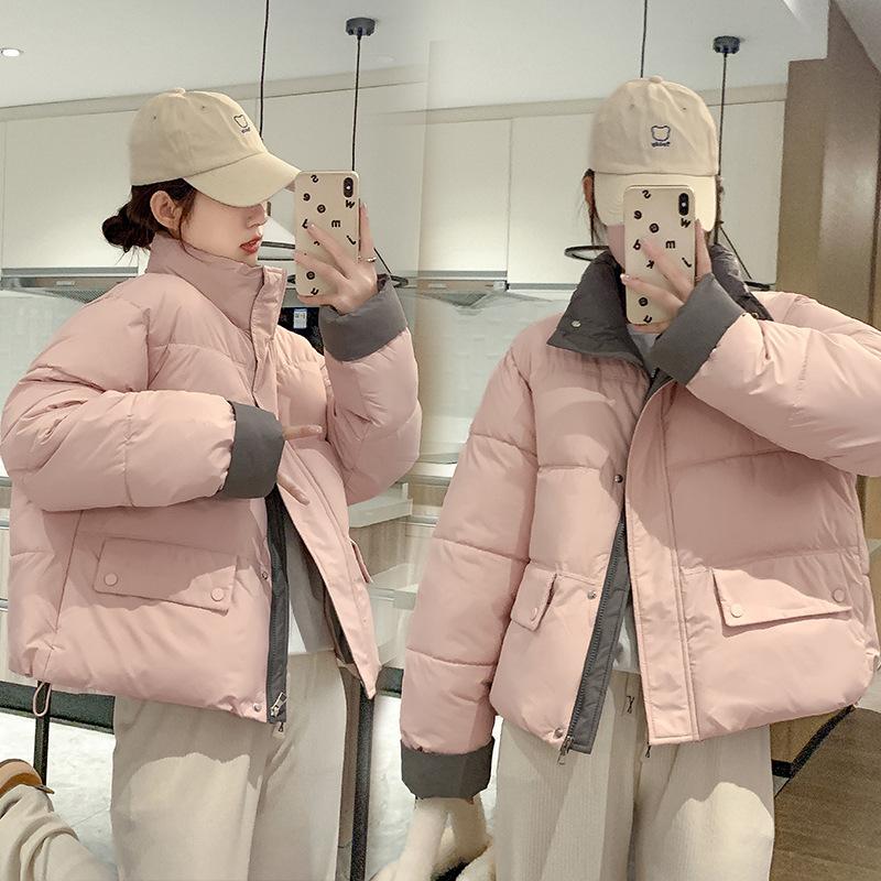 

Зимняя новая женская модная хлопковая одежда с чувством дизайна, короткие хлопковые куртки, маленькие пуховые хлопковые куртки, трендовые 2XL розовый