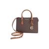 Michael Kors Sheila Logo Pendant Classic Monogram Zip Leather Tote Bag Women Tote Gold Brown 35S3G6HS2B-BROWN