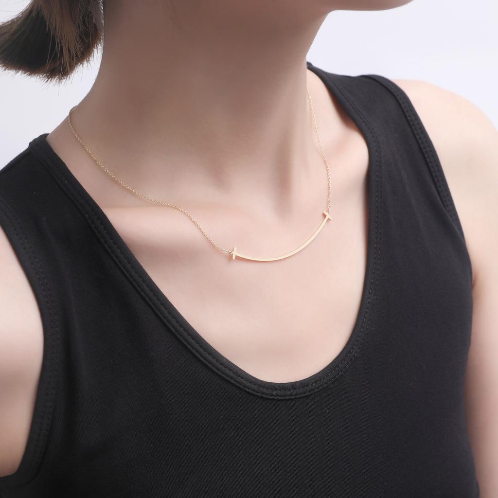 Tiffany & Co. T Series Smile 18K Gold Necklace Women Necklace 35189459,36201525,67513363