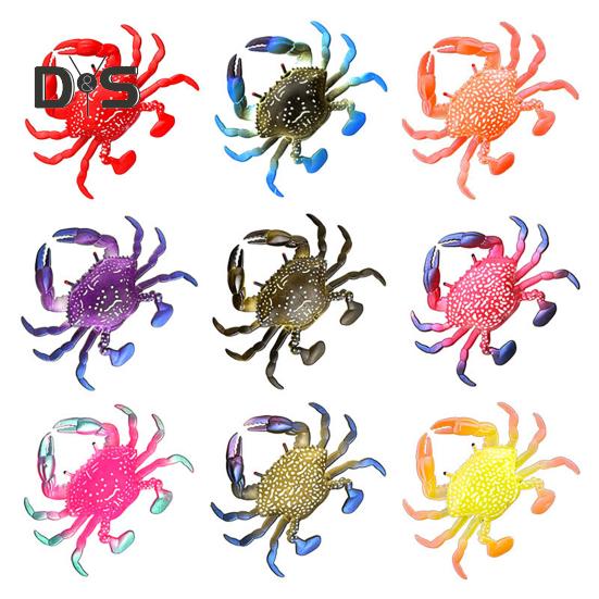 2Pcs 8CM/10G Soft Crab Lure Floating Bionic Crab Bait Colorful TPR Artificial Bait Saltwater Freshwater Fishing Accessories