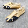 Dali Men's Linen Monk Shoes, Soft Sole Loafers, Auspicious Cloud Design, Breathable Slip-on, Chinese Style.
