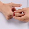 Fashion 8mm Men Black Stainless Steel Arrow Rings for Men Inlaid Red Meteorite Rings Wedding Band Jewelry Drop Shipping
