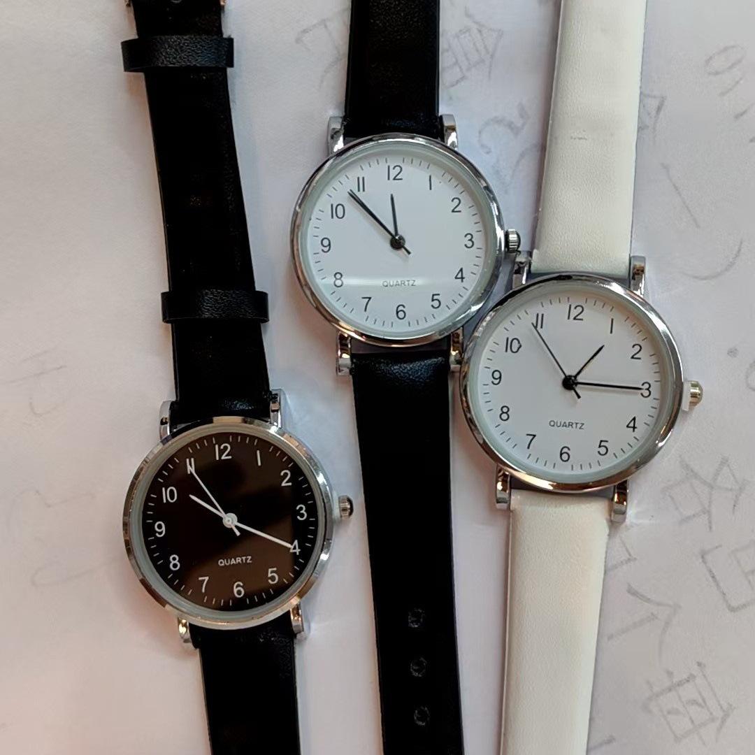 

Женские экзаменационные кварцевые часы: Простой, стильный кожаный ремешок