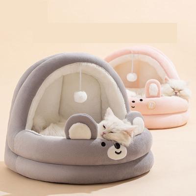Winter Warm Pet Dog Bed Comfortable Donut Round Soft Washable Coral Fleece Sleep Bed for Dogs Cats Cushion House