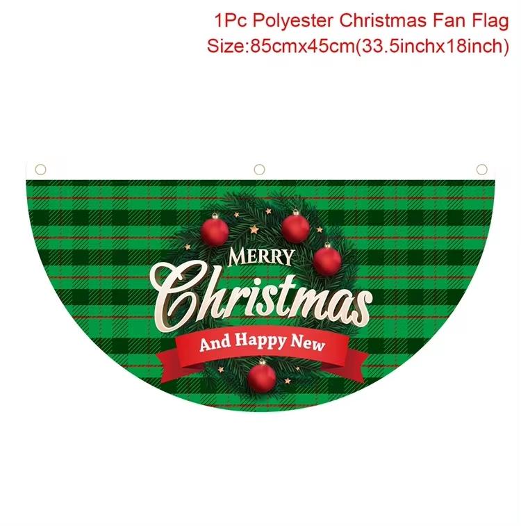 Christmas Fan-shaped Flag Banner Christmas Decor for Home 2026 Christmas Ornament Xmas Navidad Natal Noel Gifts New Year 2026