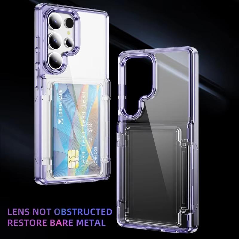 

Чехол-держатель для карт HD Clear Card Stand для Samaung Galaxy S25 Ultra S25 S24 Plus S23 S22 Ultra Bracket, акриловый чехол Galaxy S25 Ultra