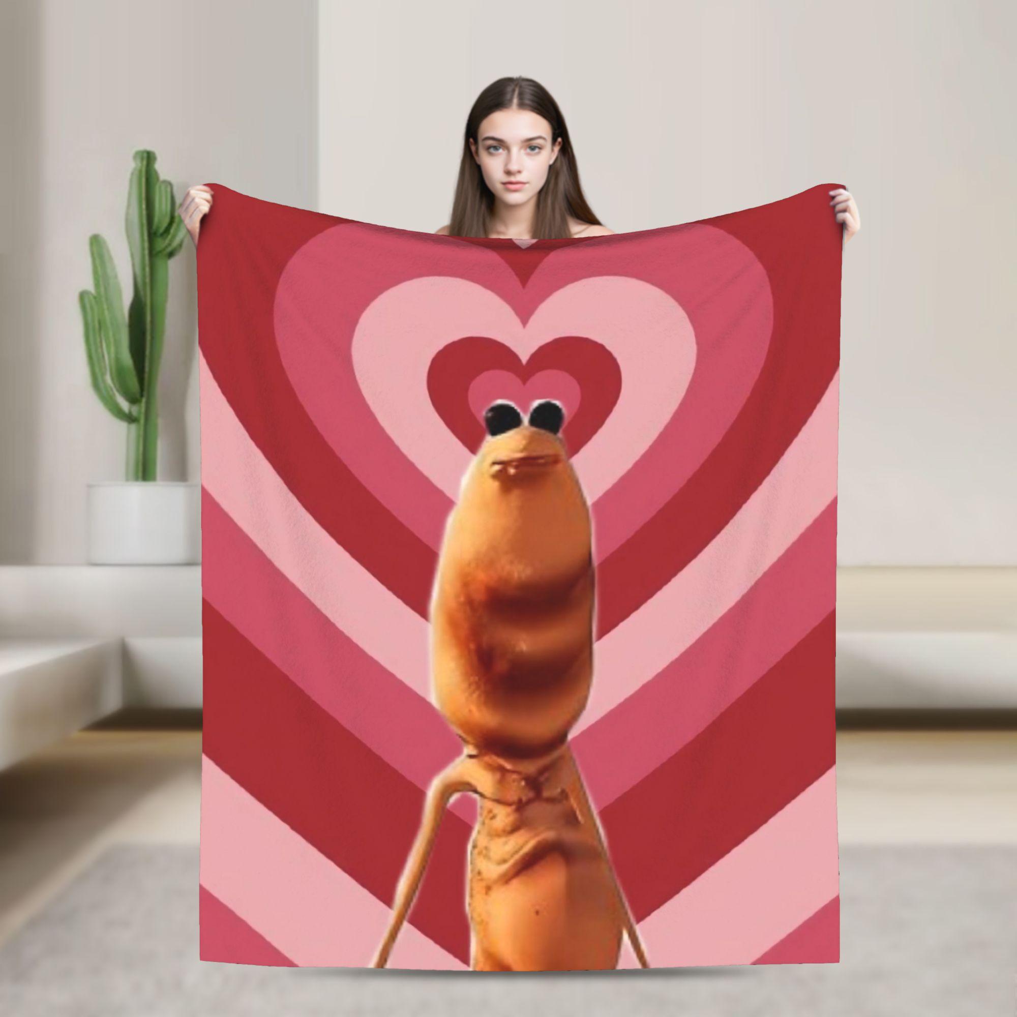 

Y2K Funny Robert Help Marcus The Worm Blankets Super Soft Graphic Plush Throw Blanket For Couch Bed Camping Bedspread Bed Cover 75cmx90cm