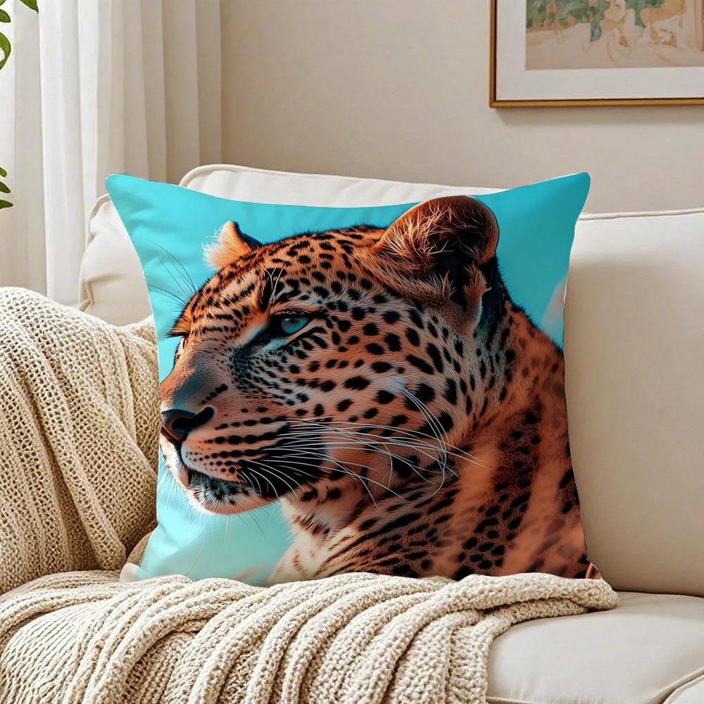 Coole Anime-Leoparden-Kissenbezüge Bio-Kurzplüsch-Kissenbezüge Atmungsaktiv Waschbar Knitterfest