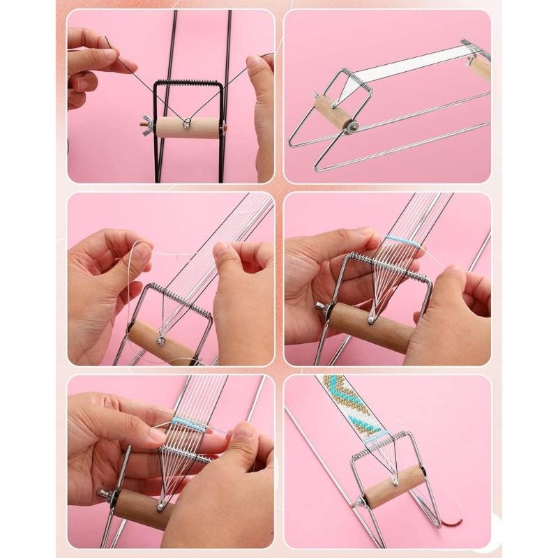 Beading Loom Jewelry Making Tool Bead Weaving Kit  Lightweight Knitting Machine for Creating Bracelets and Necklaces