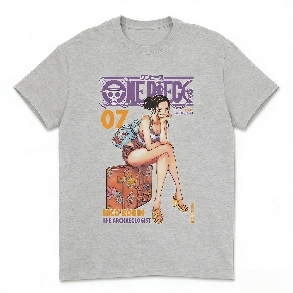 

One Piece Nico Robin Unisex Tshirt 2026 Summer New Anime Printed American Trendy Casual Parent Child Short Sleeve Top S