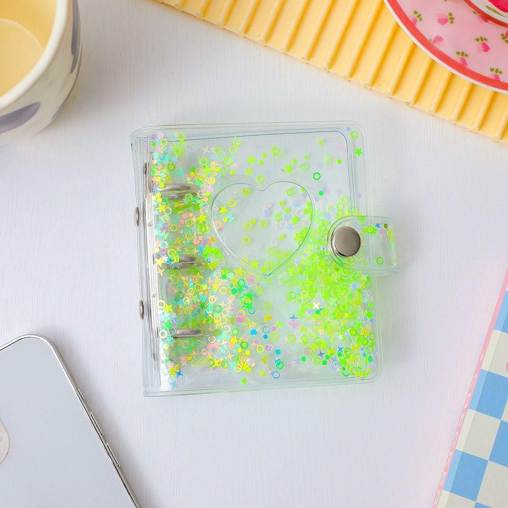 3 Inch 3-Holes Binder Photo Album Glitter Sequin Home Picture Case Storage Name Collect Book Idol Photocard Name Card ID Holder