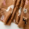 Autumn/Winter Cotton Linen Feel Scarf with Cute Dog Design - Women's Warm Shawl
