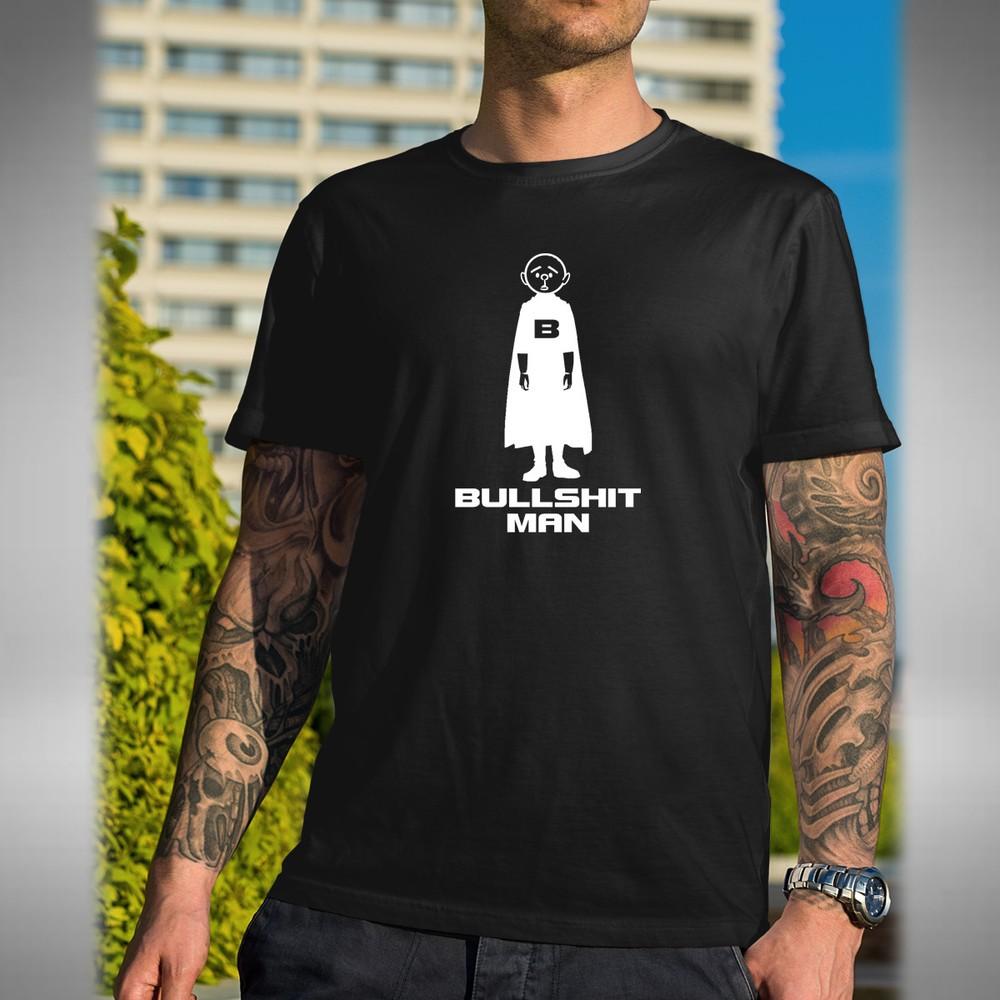 

Bullshit Man T-Shirt Funny Superhero Karl Pilkington Idiot Abroard Small to 5XL L